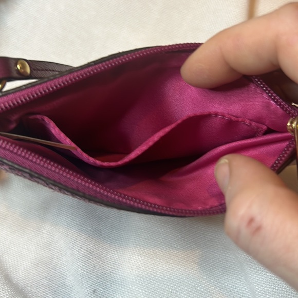 ✨COACH Embossed Exotic Snake Python Wristlet Wallet Raspberry Pink - Picture 6 of 6